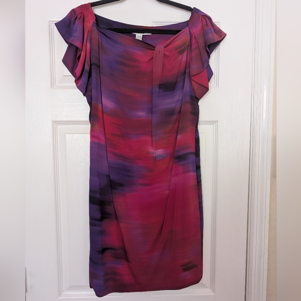 DIANE VON FURSTENBERG Flutter Sleeve Silk Dress